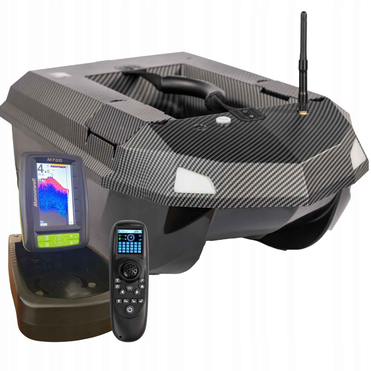 Manuowell Assassin bait boat, Carbon, GPS, Autopilot, M700 echo sounder