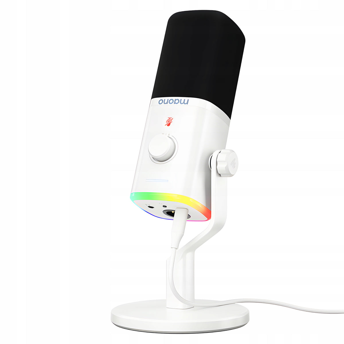 Maono PD100X Dynamic Studio Microphone USB/XLR RGB 24bit White Podcast