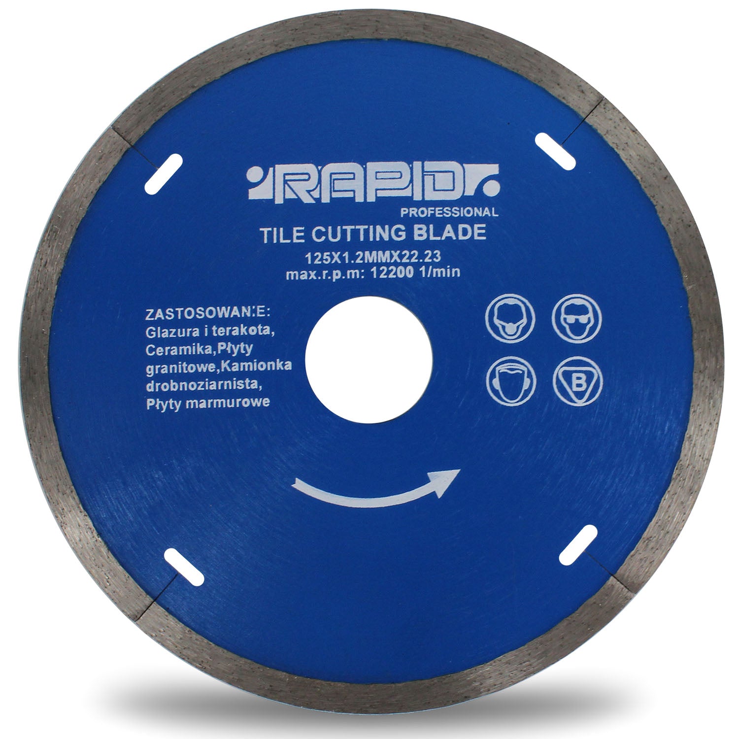 Mar-pol Diamond blade for stoneware tiles 125x1,2x22,2 smooth Rapid M08713 Disc diameter 125mm