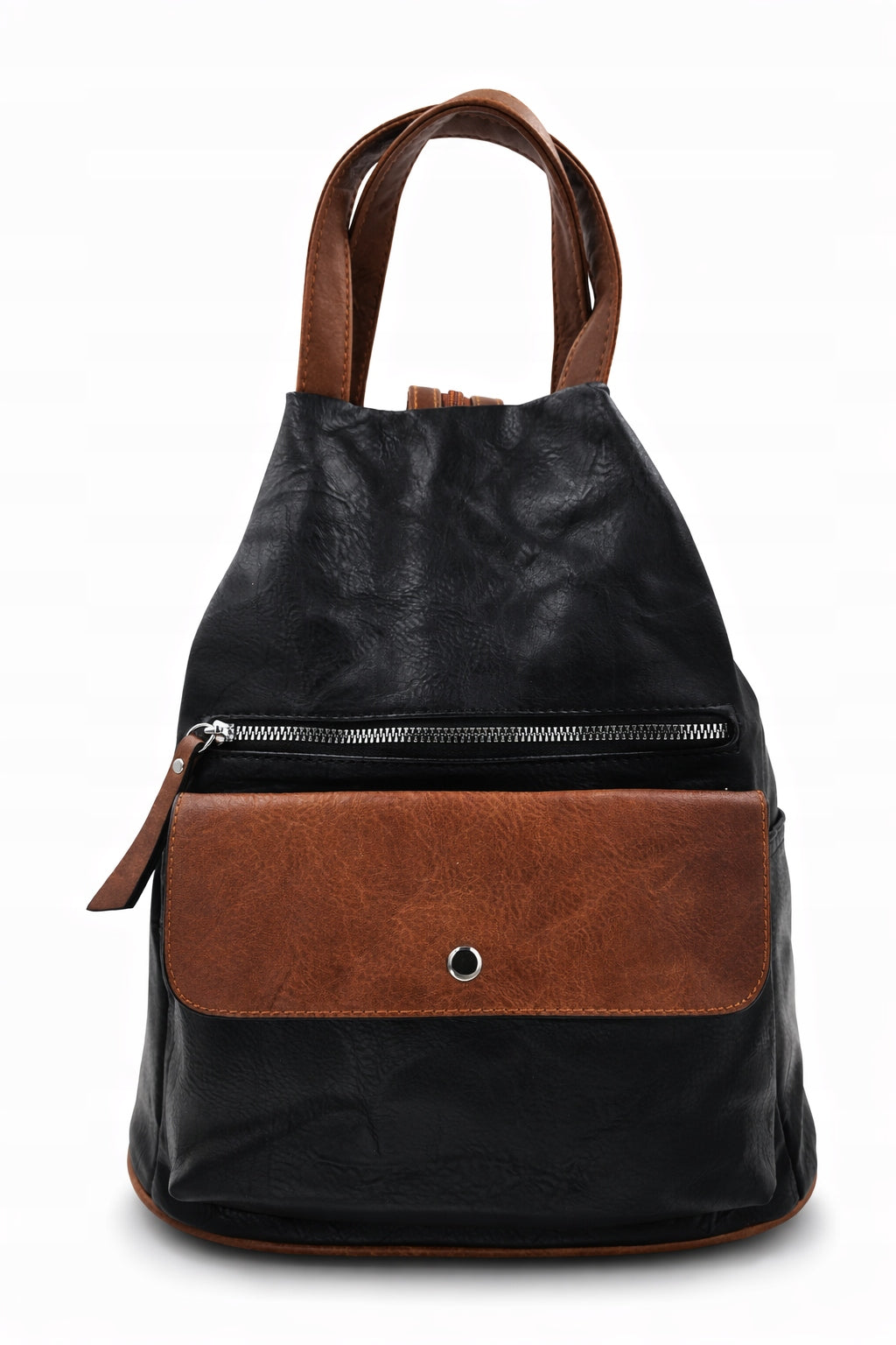 Marco Contti Women's Backpack Elegant Black Backpack Bag Eco Leather Brand Marco Contti