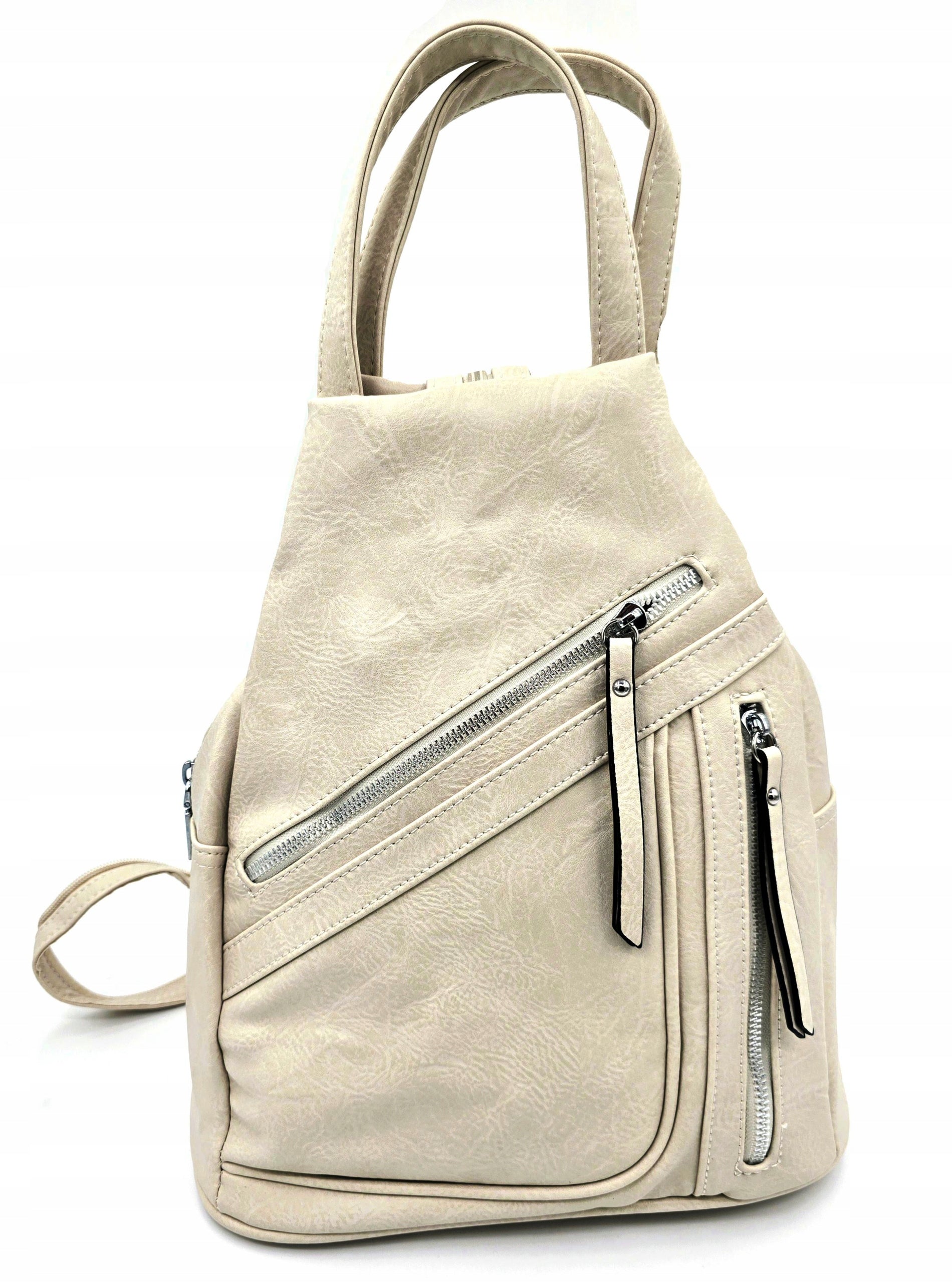 Marco Contti ecru women's backpack – stylish with pockets and zippers EAN (GTIN) 5907649001090