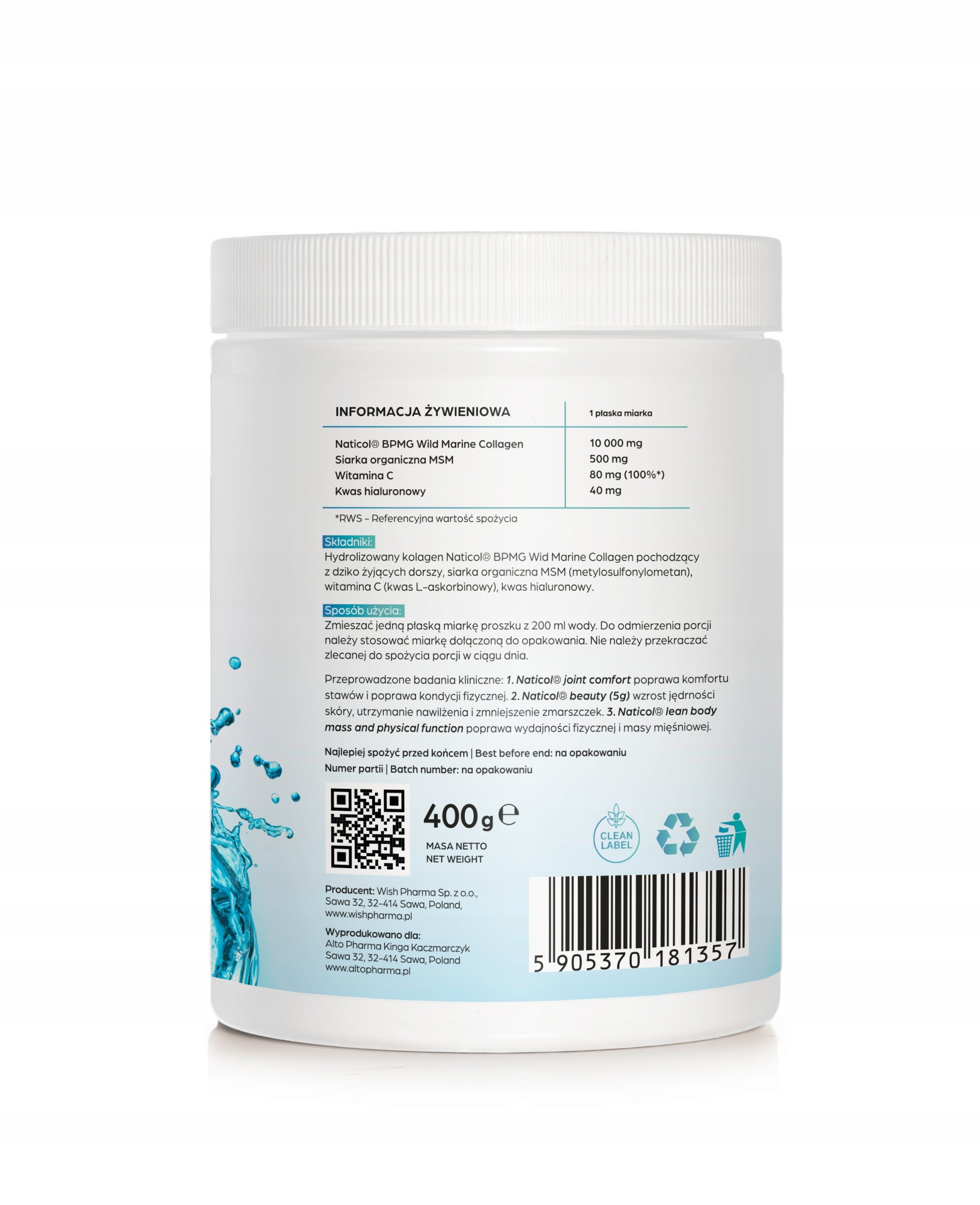 Marine COLLAGEN Wild Marine powder HAIR SKIN NAILS Alto Pharma 400g Brand Alto Pharma