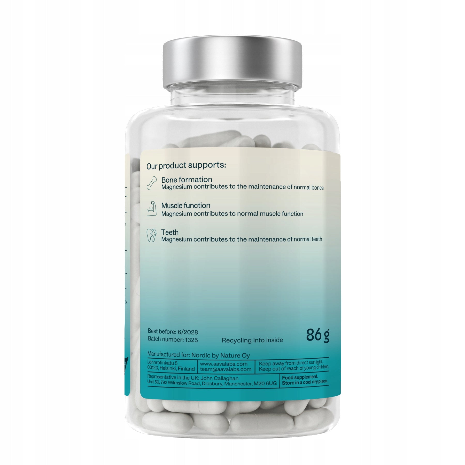 Marine Fish Collagen + Hyaluronic Acid + Magnesium 120 kaps 1425 mg | Aavalabs Packaging status original