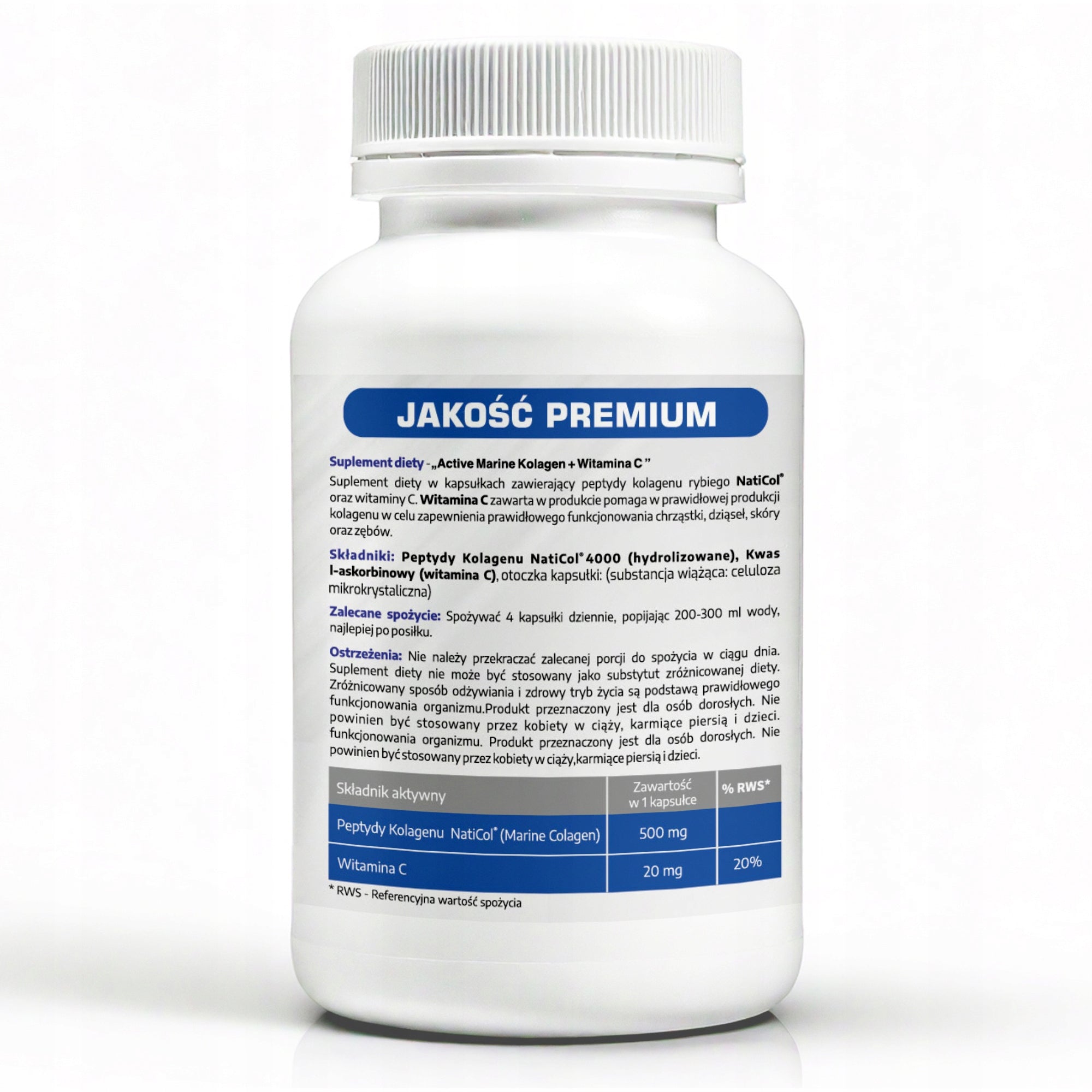 Marine fish collagen Naticol 4000 + VITAMIN C - For healthy skin and joints! Brand MedFuture