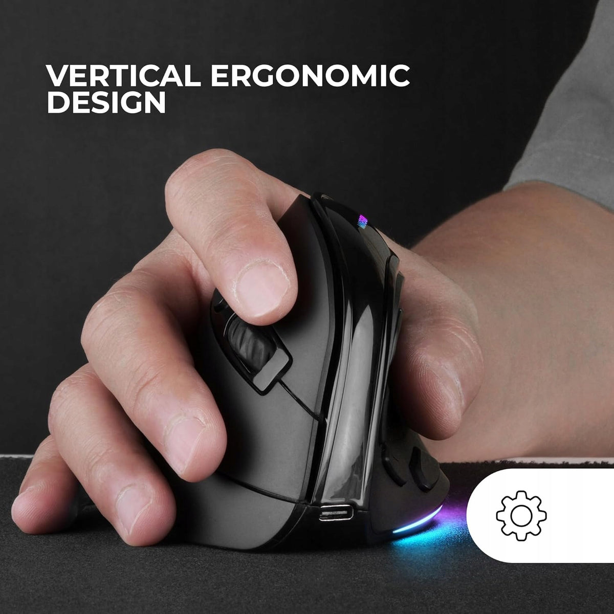 Mars Gaming MMSK Vertical Mouse 9 Buttons 8400DPI Tri-Mode Manufacturer Mars Gaming