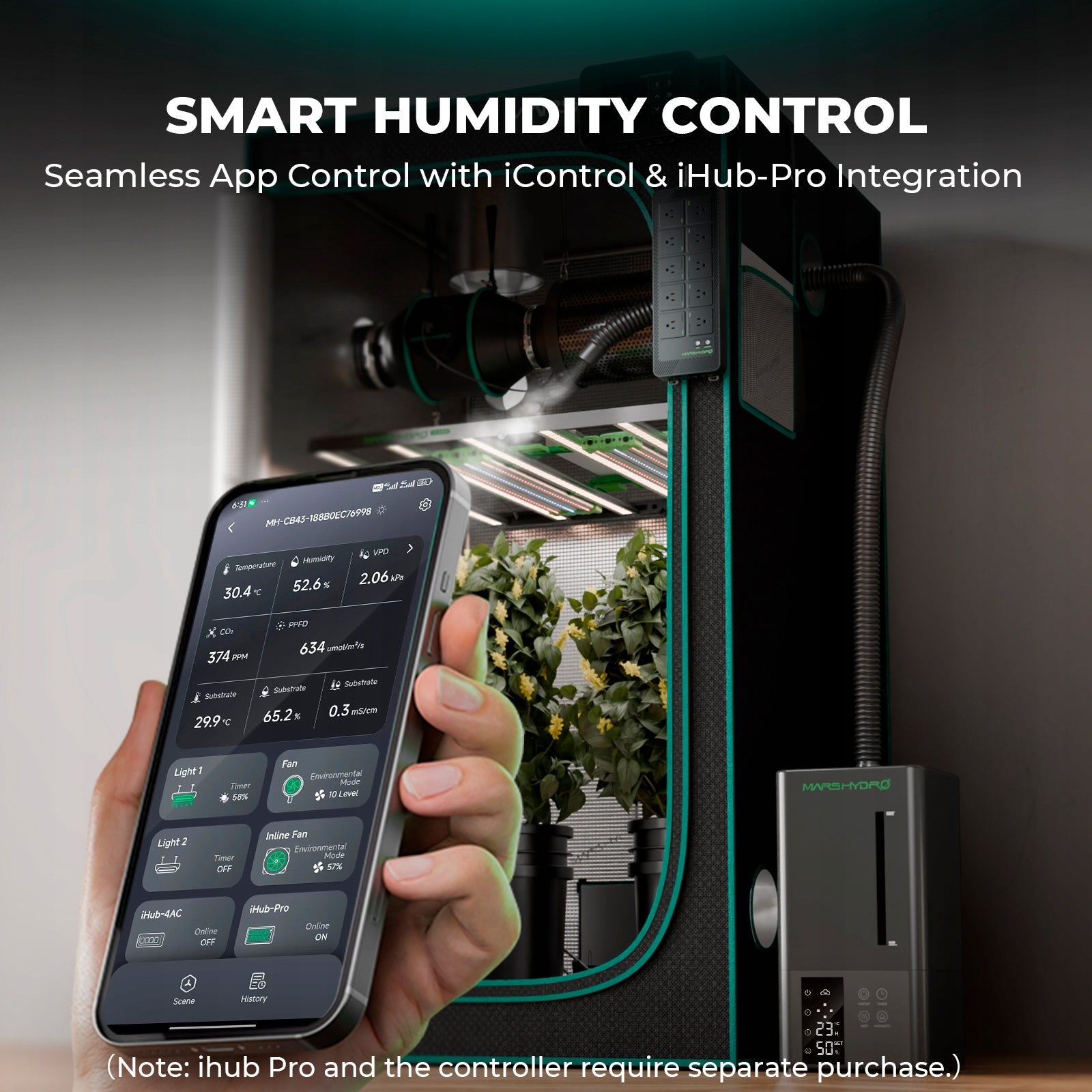 Mars Hydro 6L Cool Mist Humidifier for Plants with RJ12 for Smart Control Packaging status original