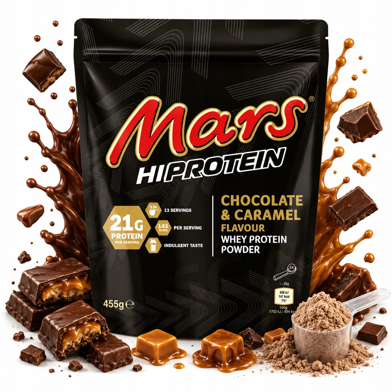 Mars MARS Hi Protein Powder 455 g wpc concentrate whey chocolate Packaging status original