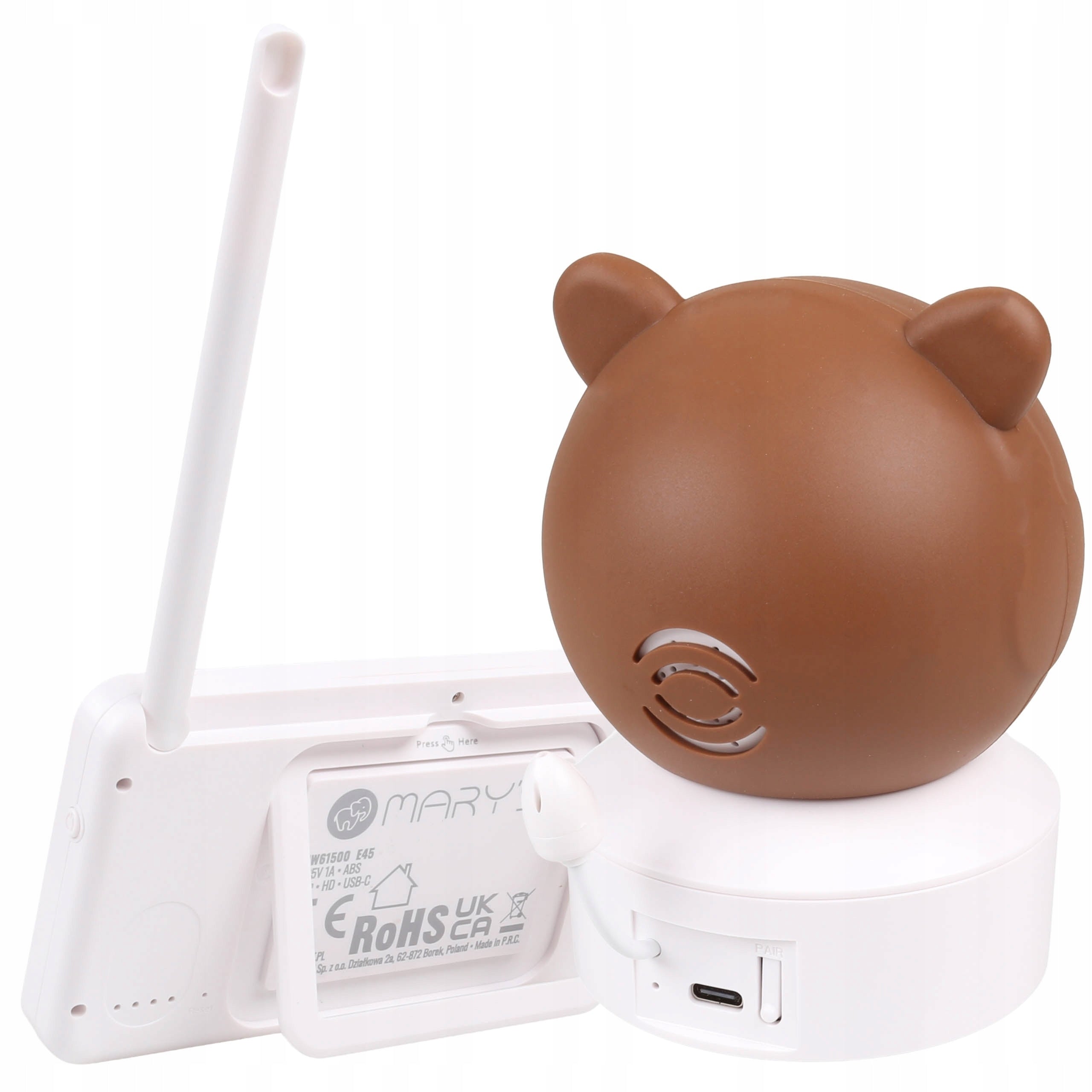 Mary’s Baby Monitor Electronic Camera with MONITOR, 2in1 BEAR WiFi TUYA, USB Manufacturer code MW61499