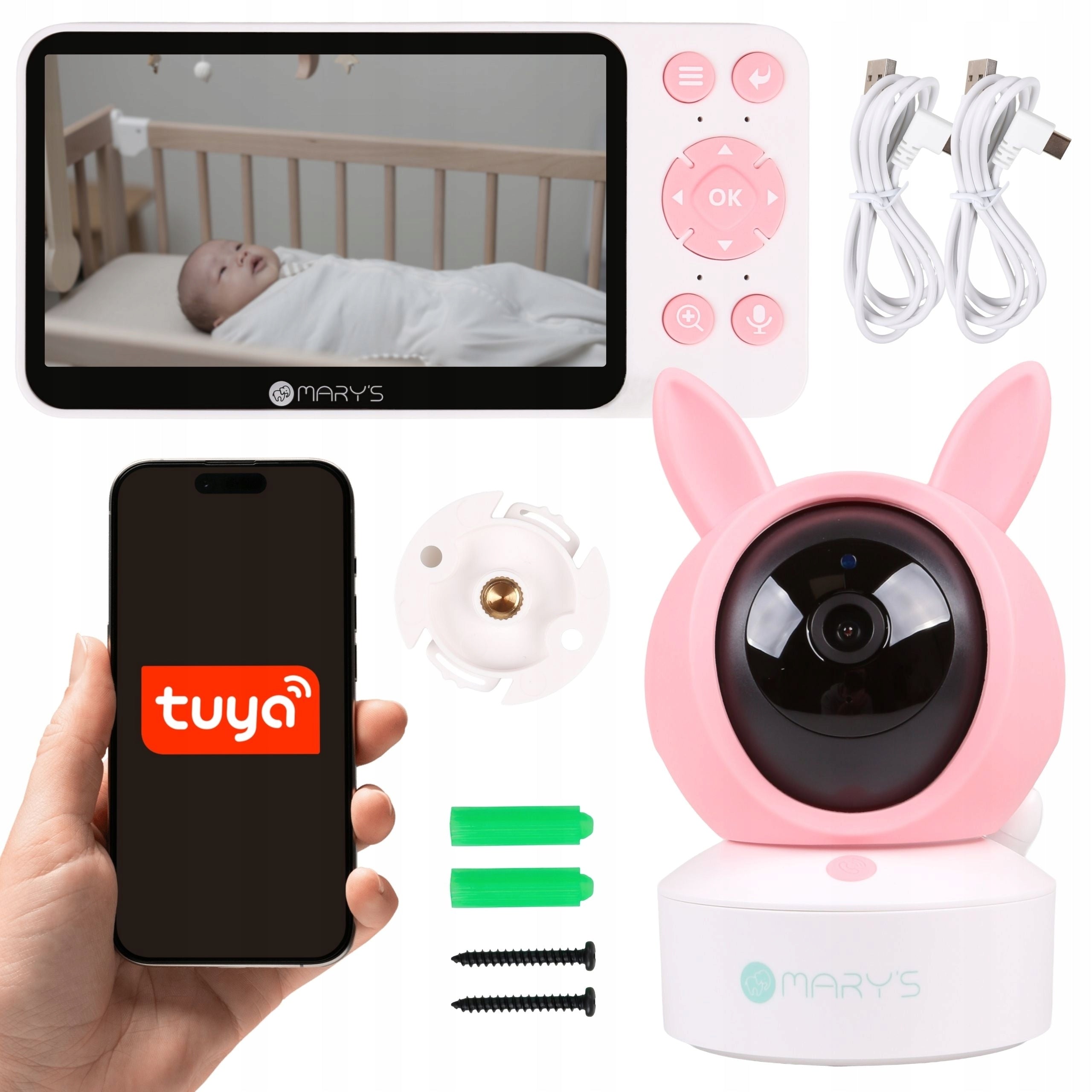 Mary’s Baby Monitor Electronic Camera with MONITOR, RABBIT 2in1 WiFi TUYA USB