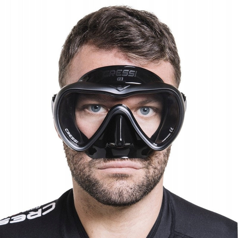 Mask / Diving Glasses - Cressi A1 - Black Blue - Anti-Fog Model A1