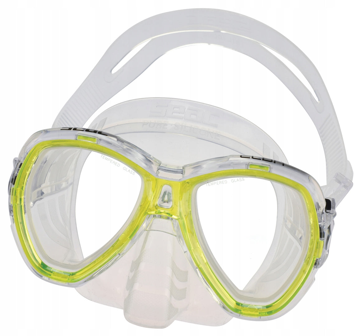 Mask SEAC ELBA yellow, great for snorkelling Brand Seac
