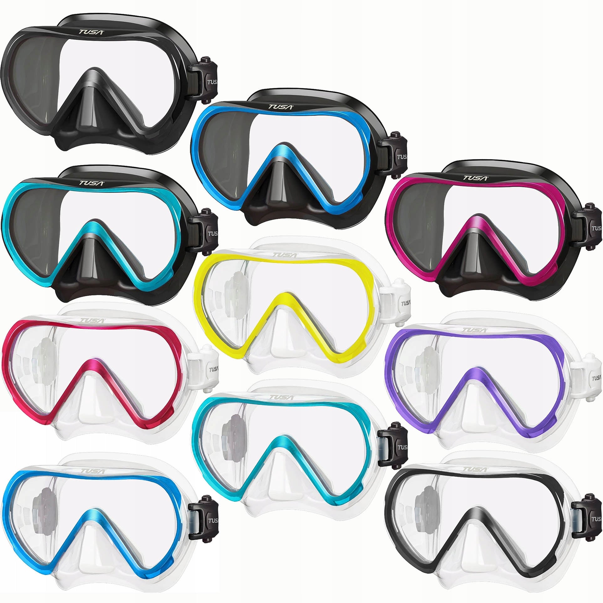 Mask TUSA INO M-1011 OG transparent-turquoise Color blue