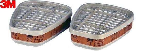 Mask filter 3M 6055 A2 gases and vapours Original 2 pcs = 1 pair Packaging status original