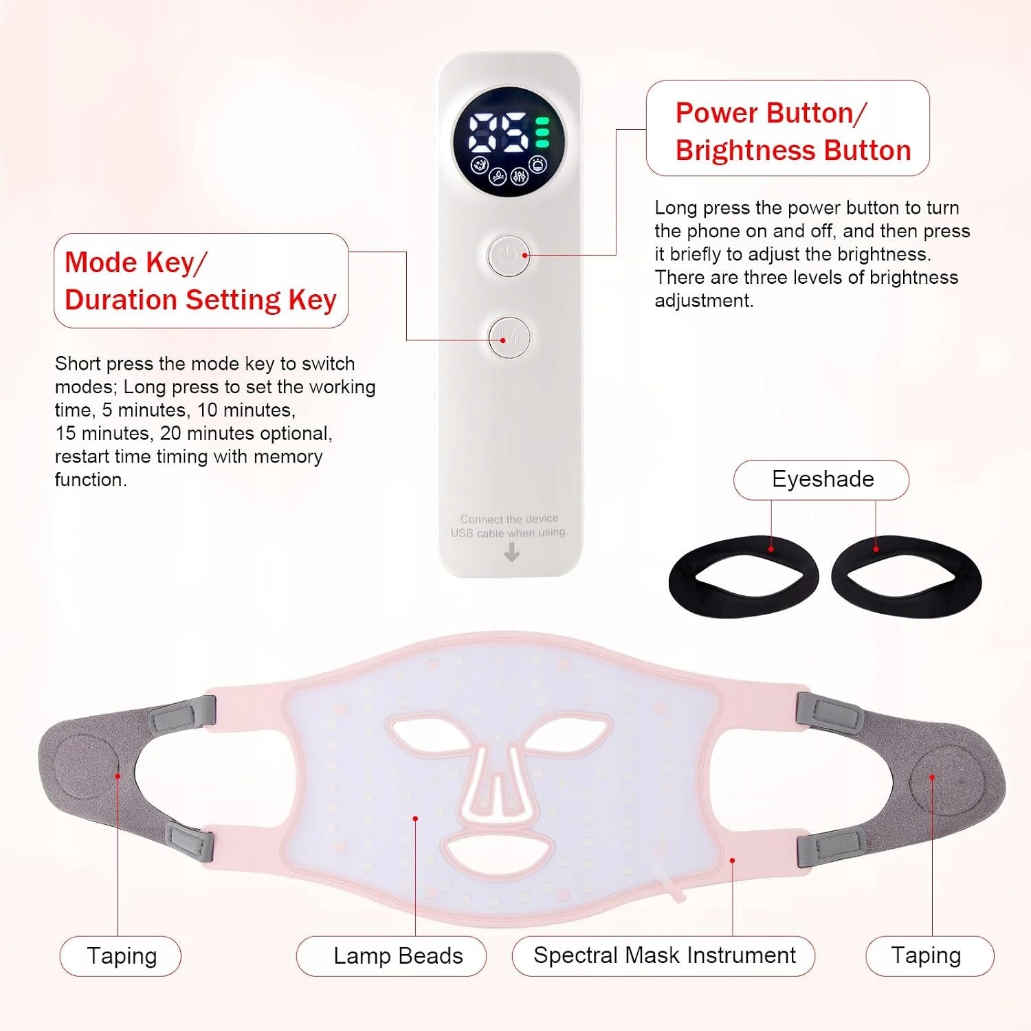 Mask led face light therapy Brand no brand