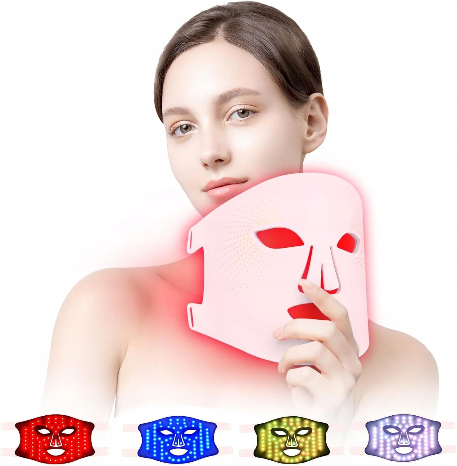 Mask led face light therapy