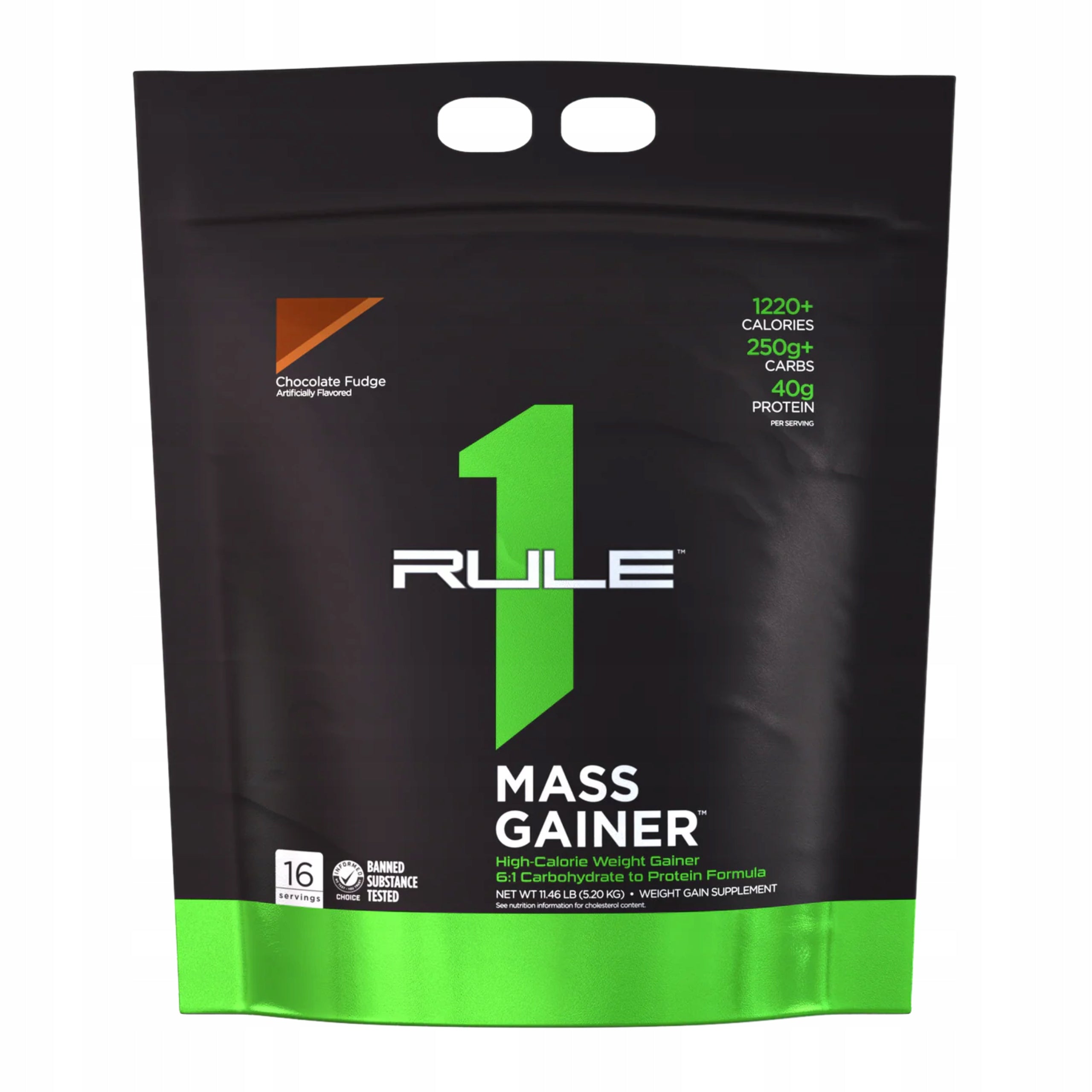 Mass Gainer 5200g Protein Whey Muscle Mass Chocolate RULE 1 R1