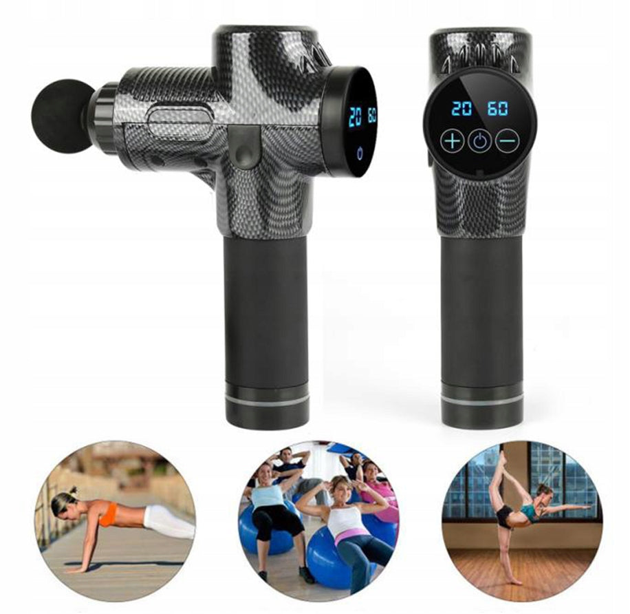 Massage Gun Body Massager Muscle Massage Gun 30 Speeds Manufacturer code 44-341# MASAŻER MASSAGE GUN 10 KOŃCÓWEK