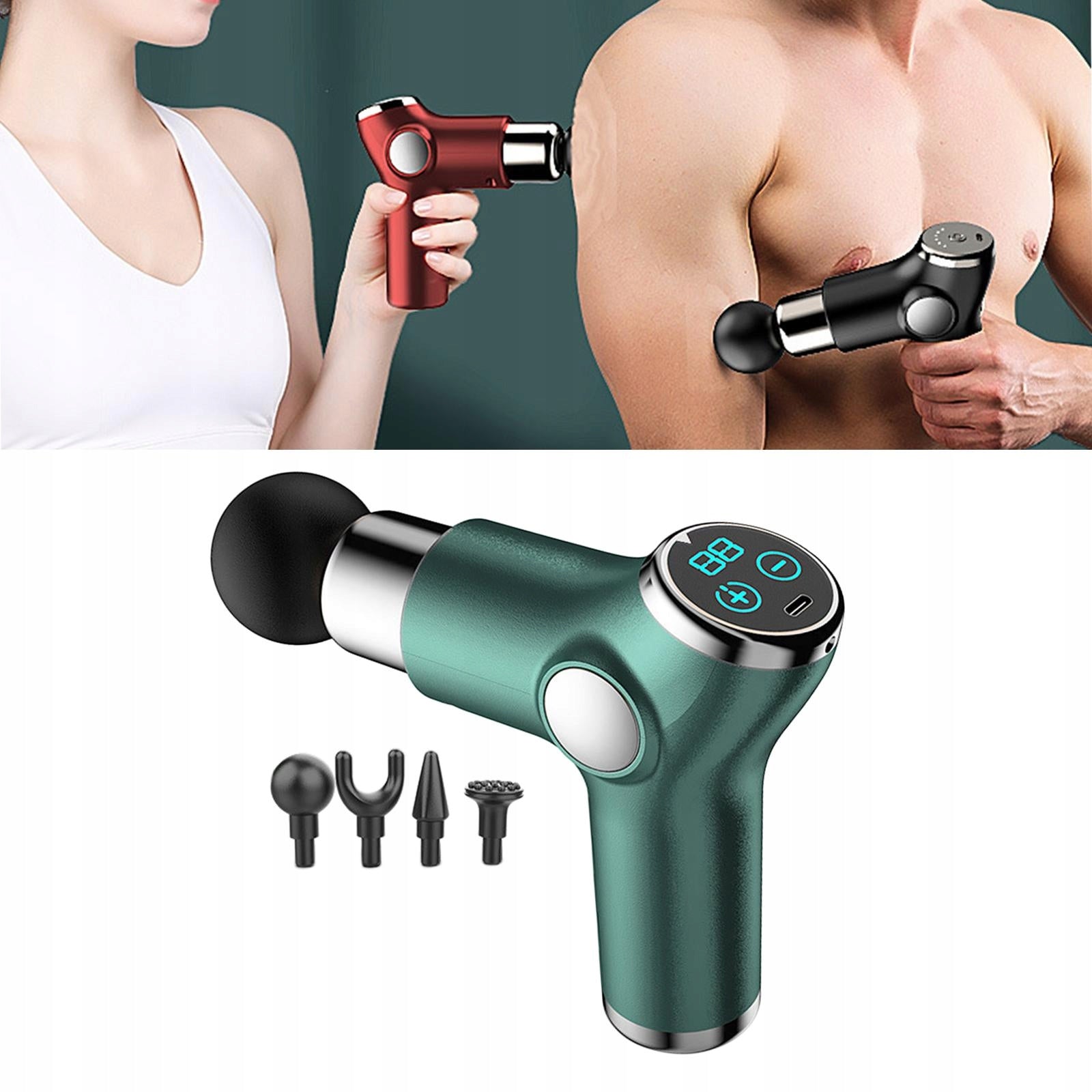 Massage Gun Body Muscle Massager 2mAh Cordless Professional Green Medical device type accessories for a medical device or a product without an intended medical purpose