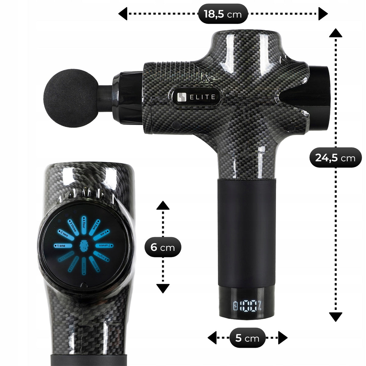 Massage Gun ELITE ME-MG06 - Body Massager 10 Tips + 2 FREEBIE Medical device no