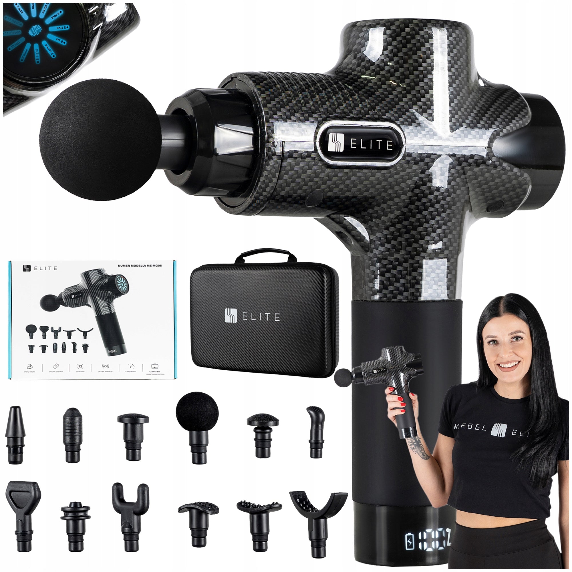 Massage Gun ELITE ME-MG06 - Body Massager 10 Tips + 2 FREEBIE