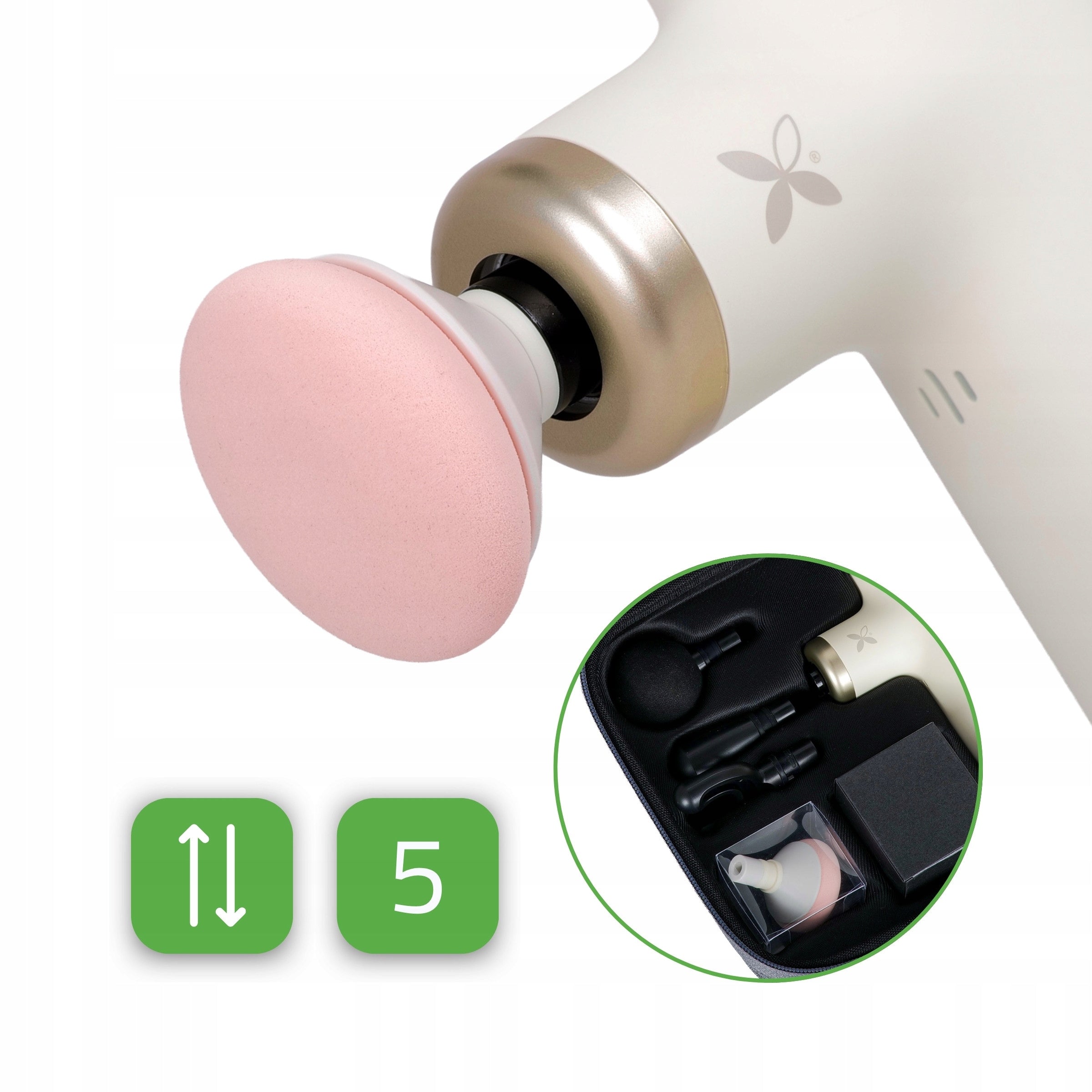 Massage Gun Electric Vibration Body Massager Pulse Mini Ivory Packaging status original