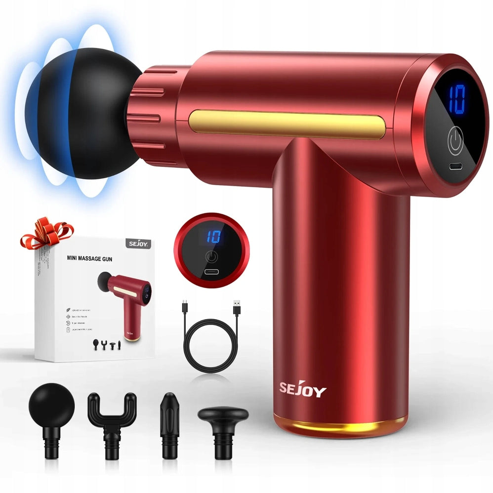 Massage Gun Massager Sejoy LCD 4 Heads 10W