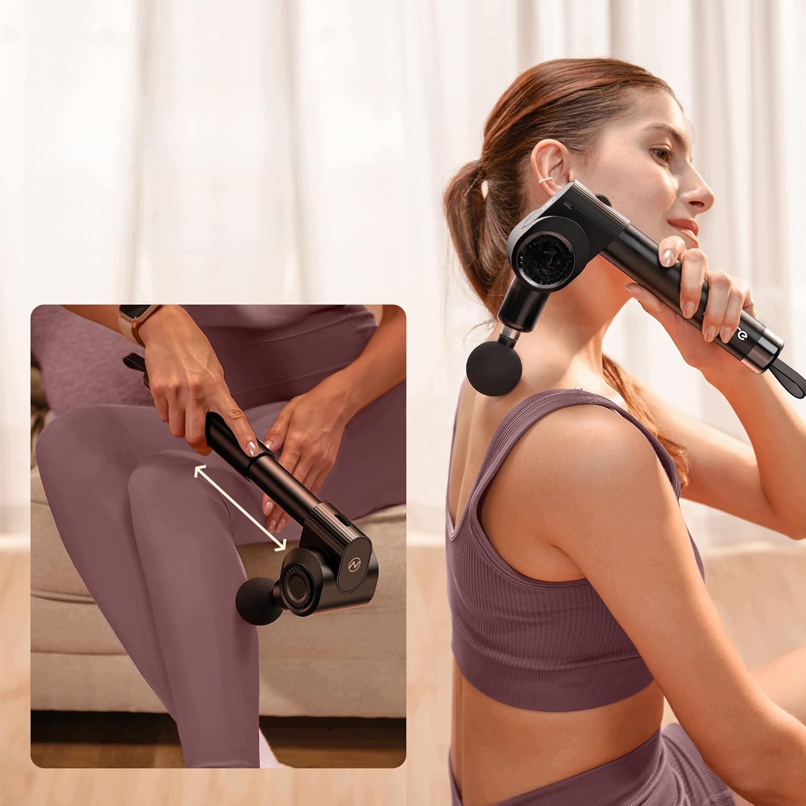 Massage Gun Muscle Massager Foldable Portable 32 Levels With Pouch Packaging status original
