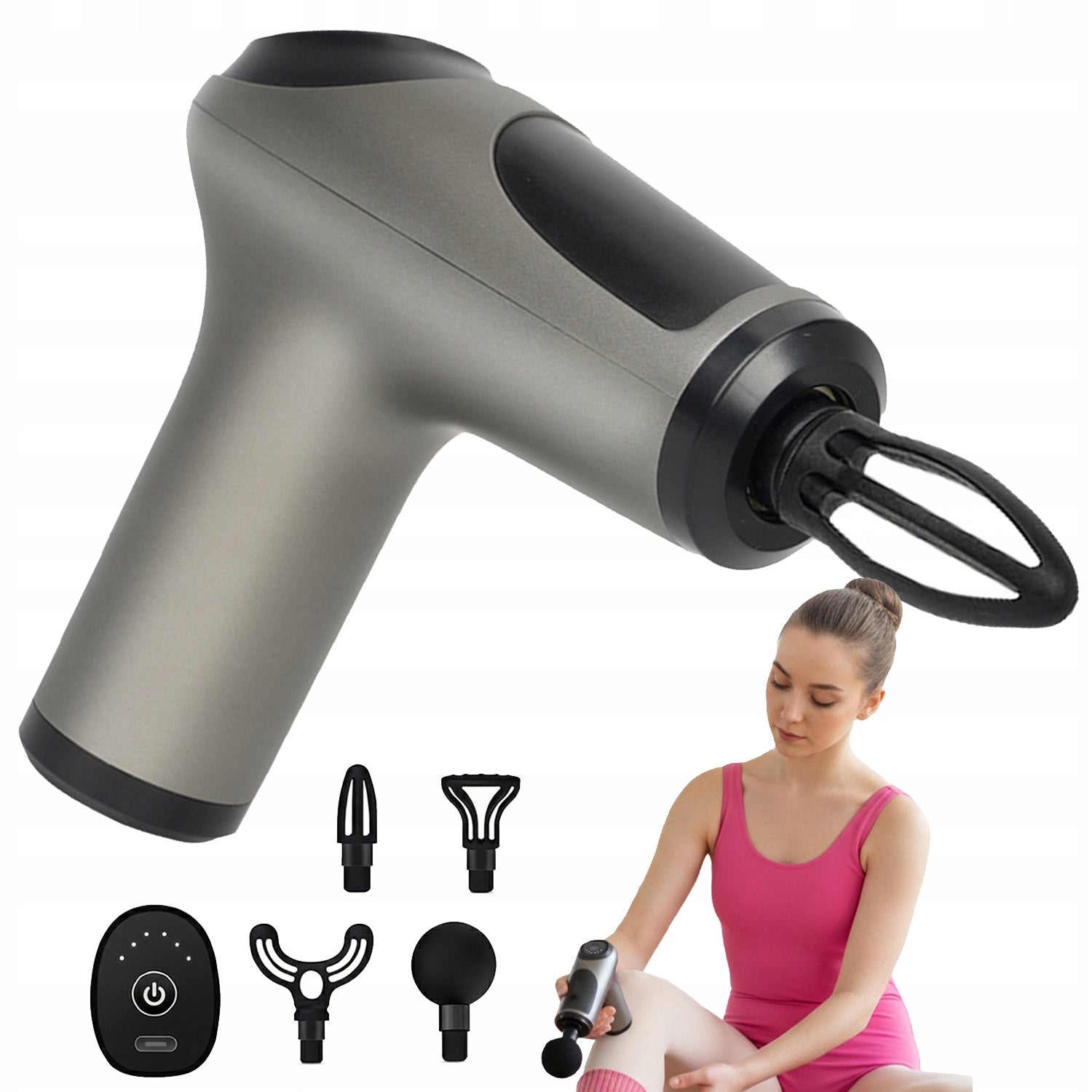 Massage Gun with 4 Heads 6 Degrees Ergonomic Portable