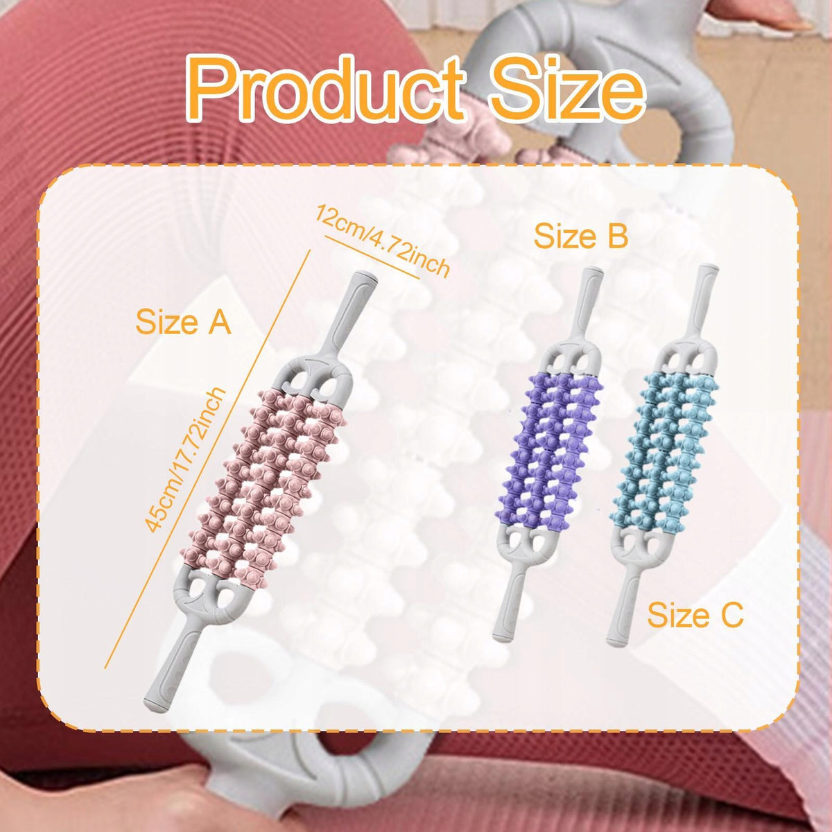 Massage Roller Stick Handheld Lightweight Deep Tissue Muscle Roller Pink Packaging status original