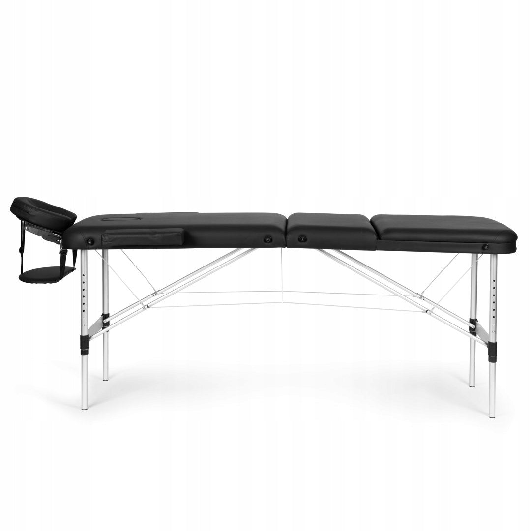 Massage Table Folding Aluminum 3 Segment Rehabilitation Bag Black Color black