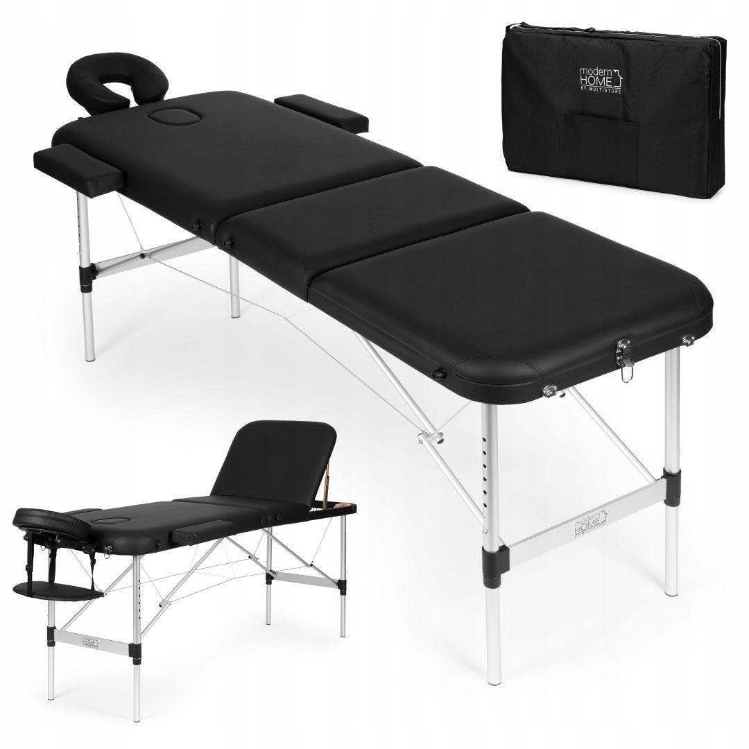 Massage Table Folding Aluminum 3 Segment Rehabilitation Bag Black Frame material aluminum
