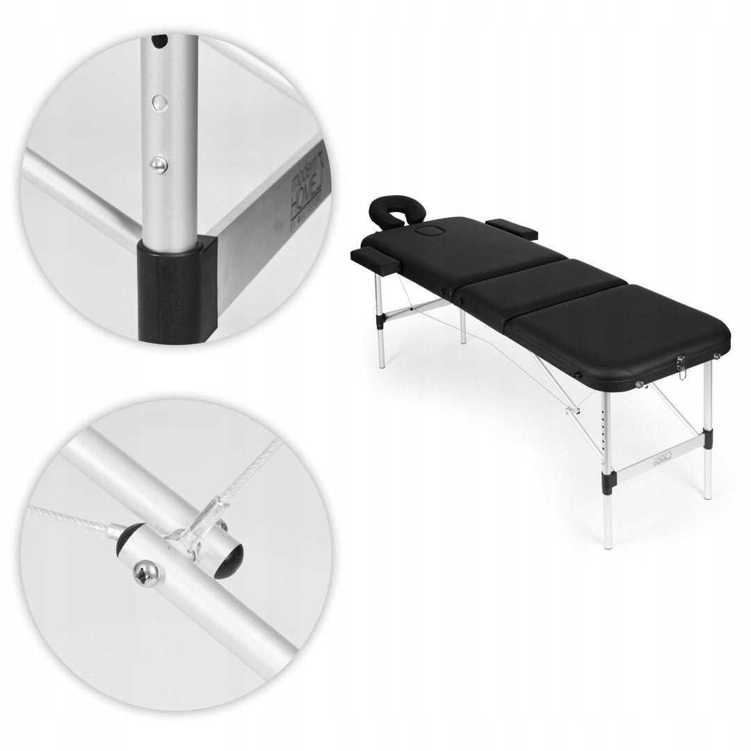 Massage Table Folding Aluminum 3 Segment Rehabilitation Bag Black Kind folding table