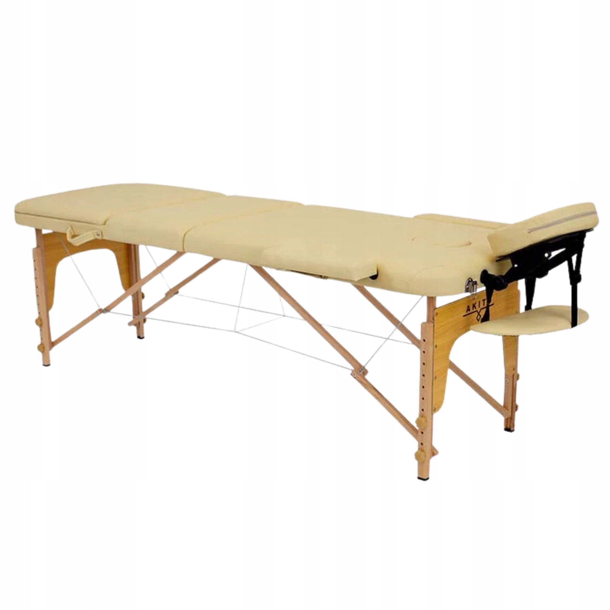 Massage Table Wooden Three Segment Akito Bark Beige Kind folding table