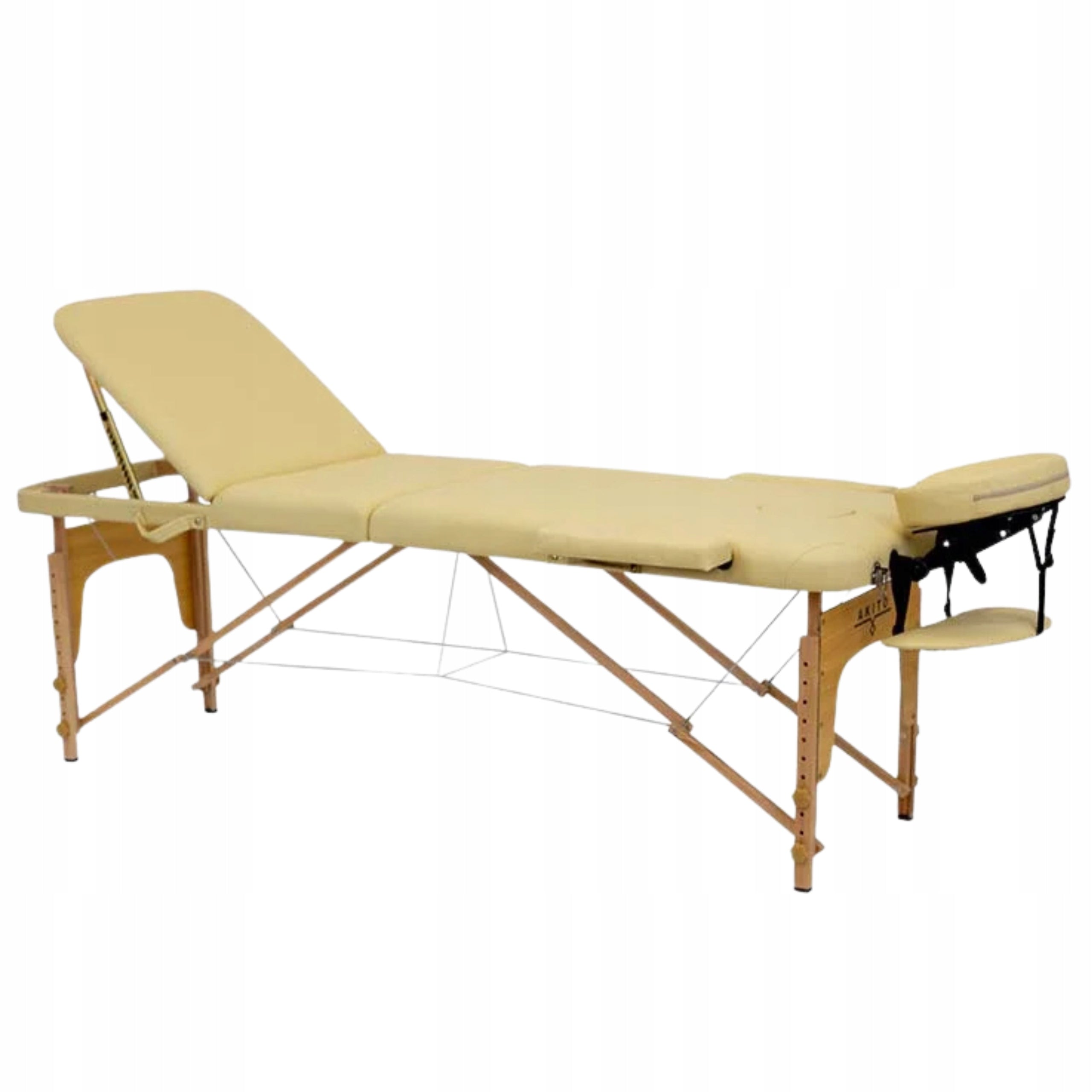 Massage Table Wooden Three Segment Akito Bark Beige Packaging status original