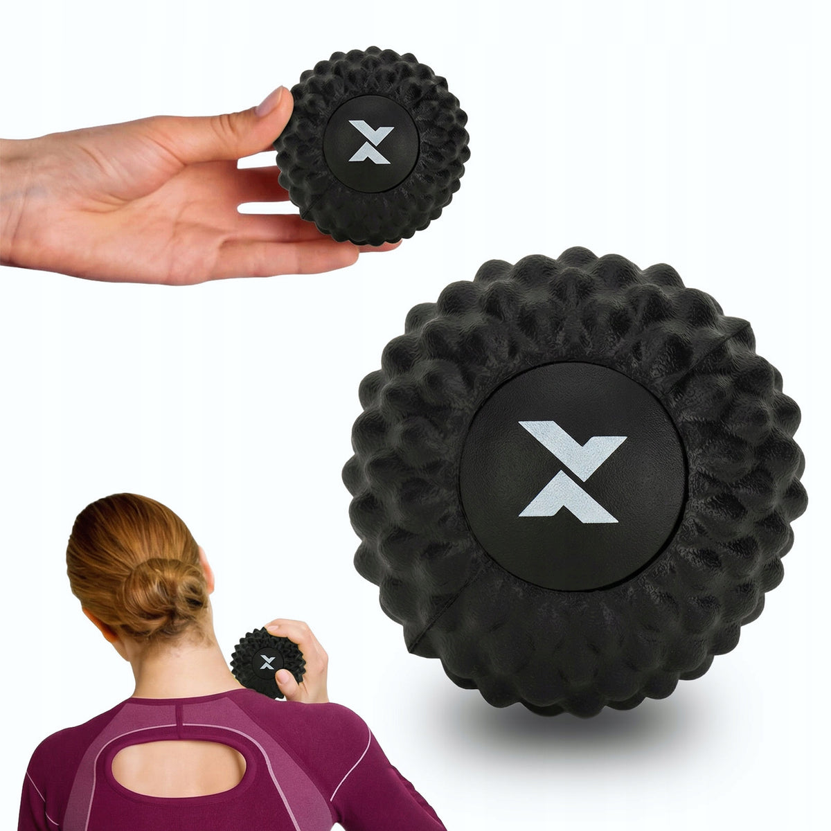 Massage ball XTREXO black 6,5 cm LIGHTWEIGHT AND COMPACT DURABLE UNIVERSAL
