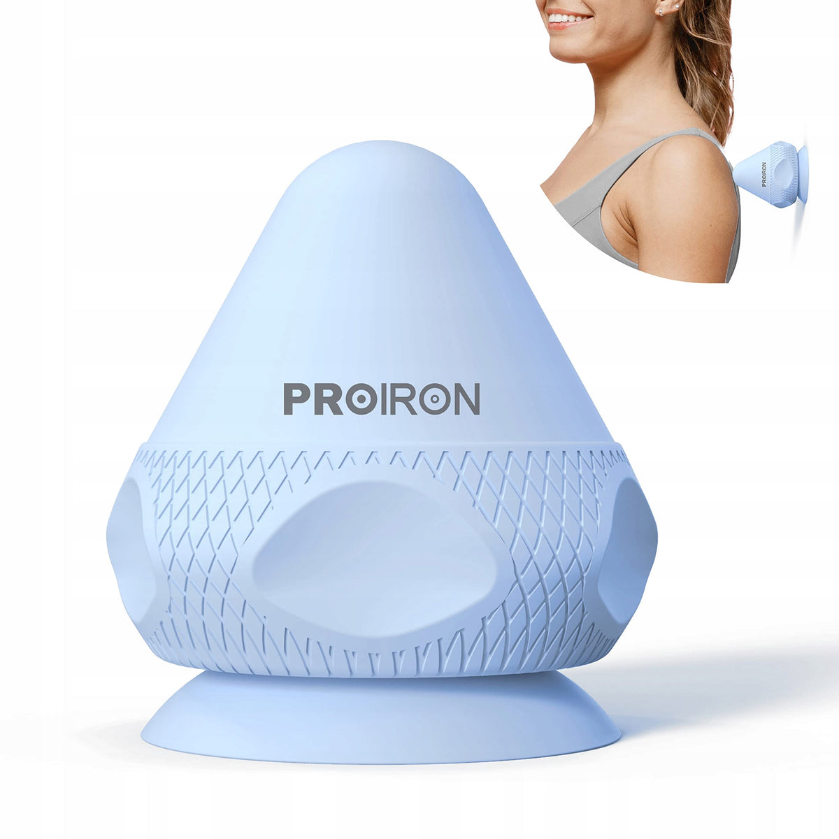 Massage ball with suction cup PROIRON, blue