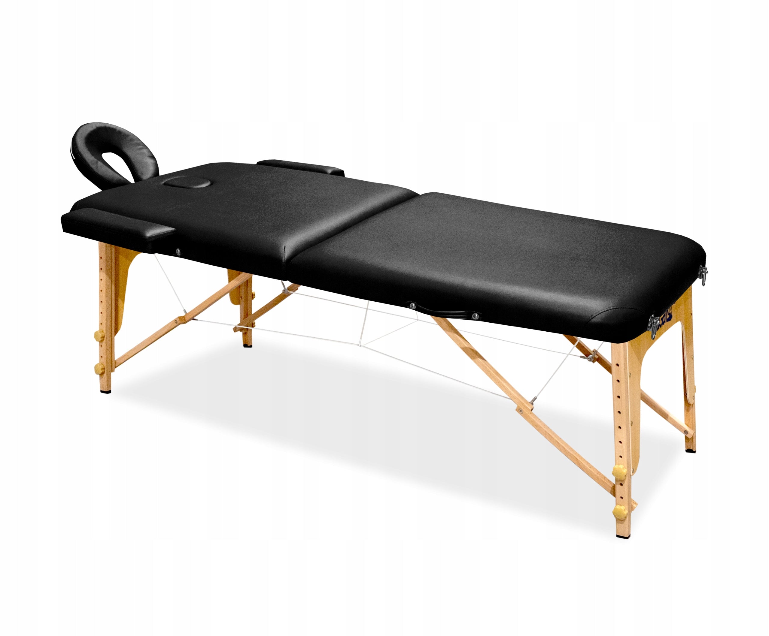 Massage bed Wooden Folding + bag 185x60 cm solid comfortable black