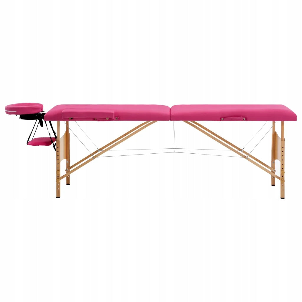 Massage folding table, pink, 2-zone, 191x70cm Brand no brand