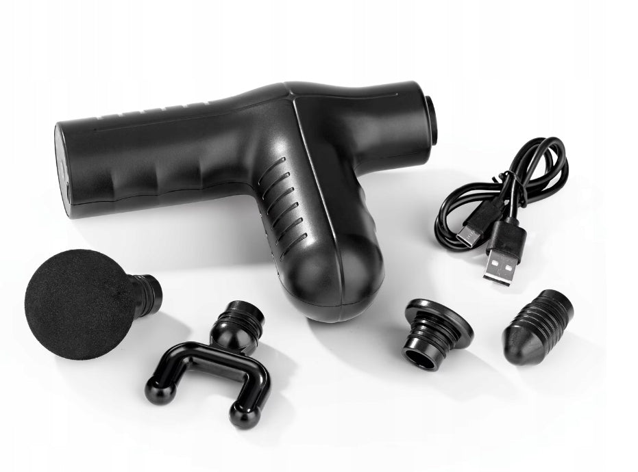 Massage gun black battery powered 4 pads VITALmaxx Brand VITALmaxx