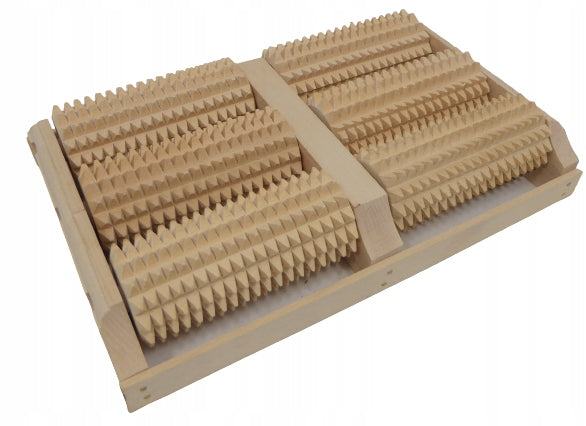 Massage receptor wood roler three row roll.