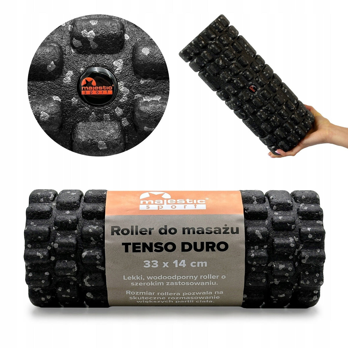 Massage roller large roller with projections roller EPP Majestic Sport 33x14 cm