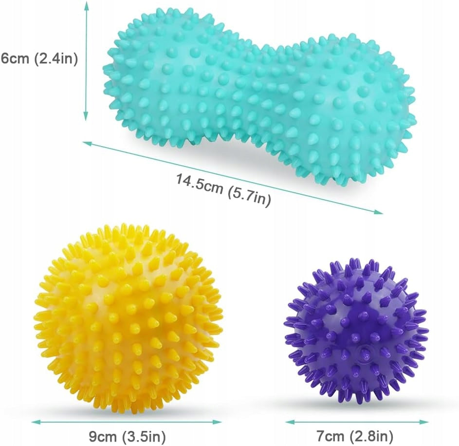 Massage set 3 balls ball duoball sensory hedgehogs earring Packaging status original