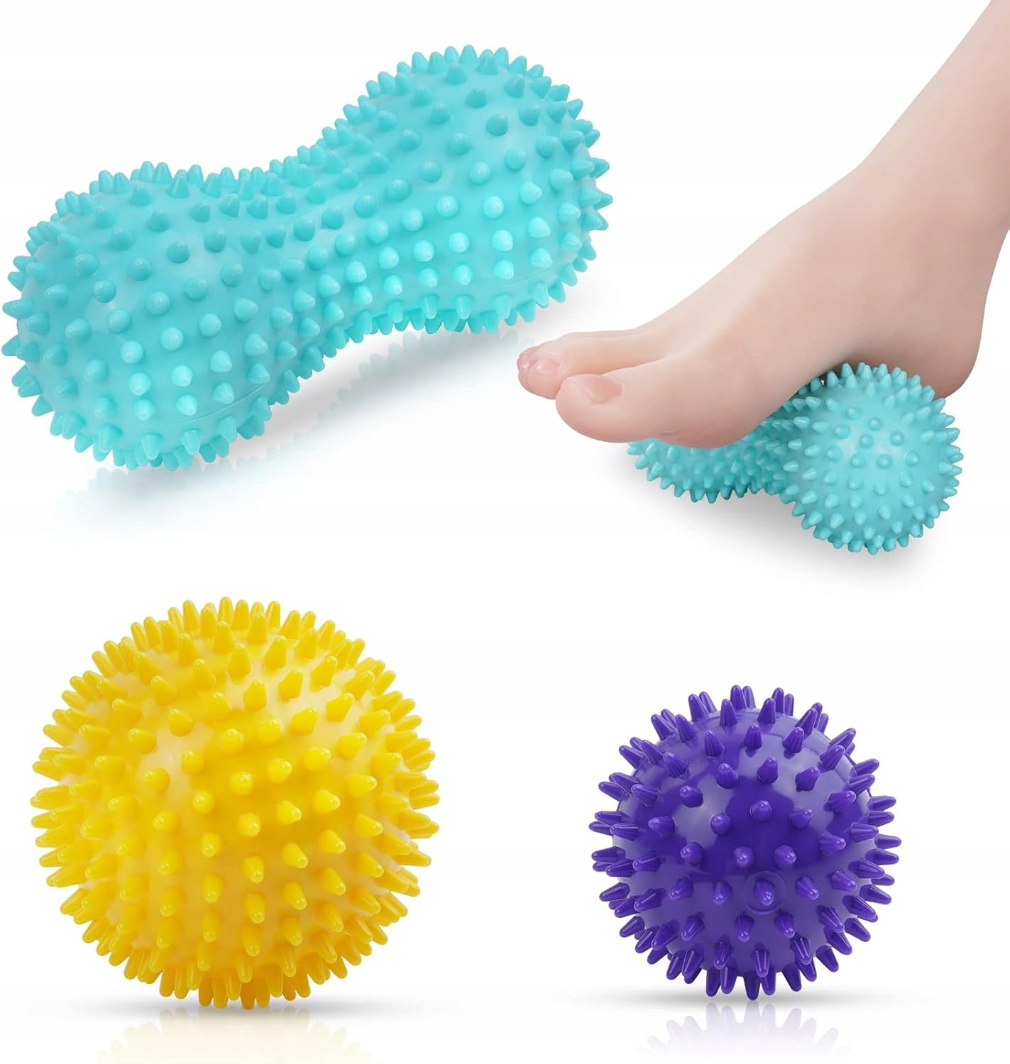 Massage set 3 balls ball duoball sensory hedgehogs earring