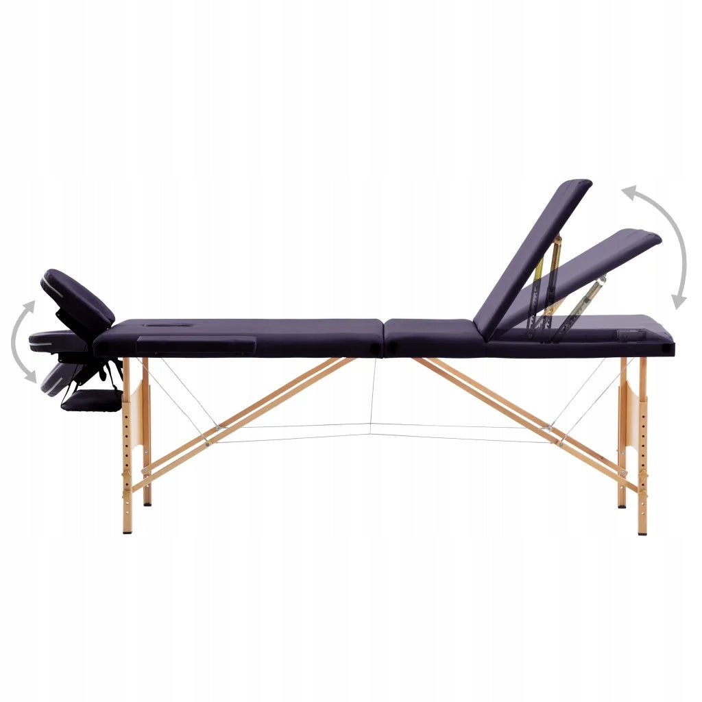 Massage table 3-zone purple 191x70 cm Color pink