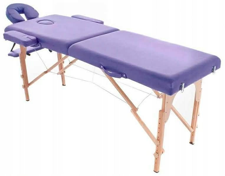 Massage table EASY 194x70 WOODEN folding + AKCESORIA BAG purple