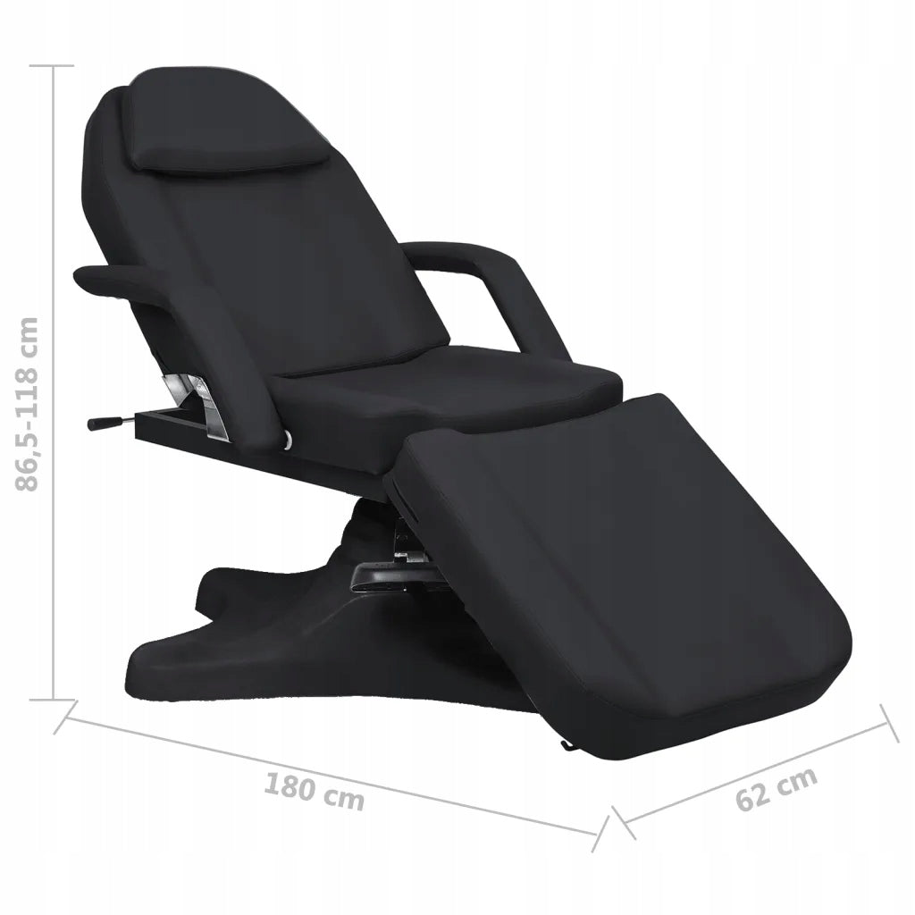 Massage table PVC black 180x62x118 cm FRP gas rotary lift Product weight with unit packaging 48.55 kg