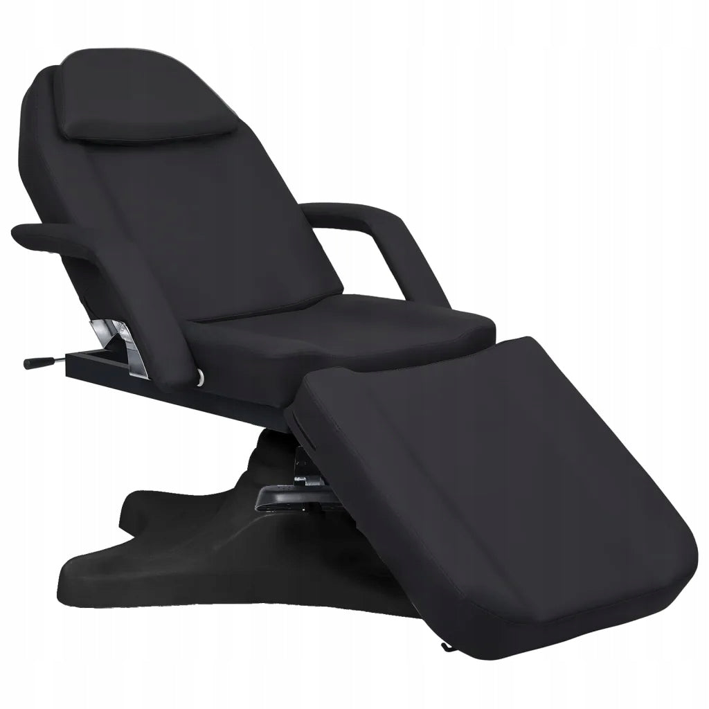 Massage table PVC black 180x62x118 cm FRP gas rotary lift