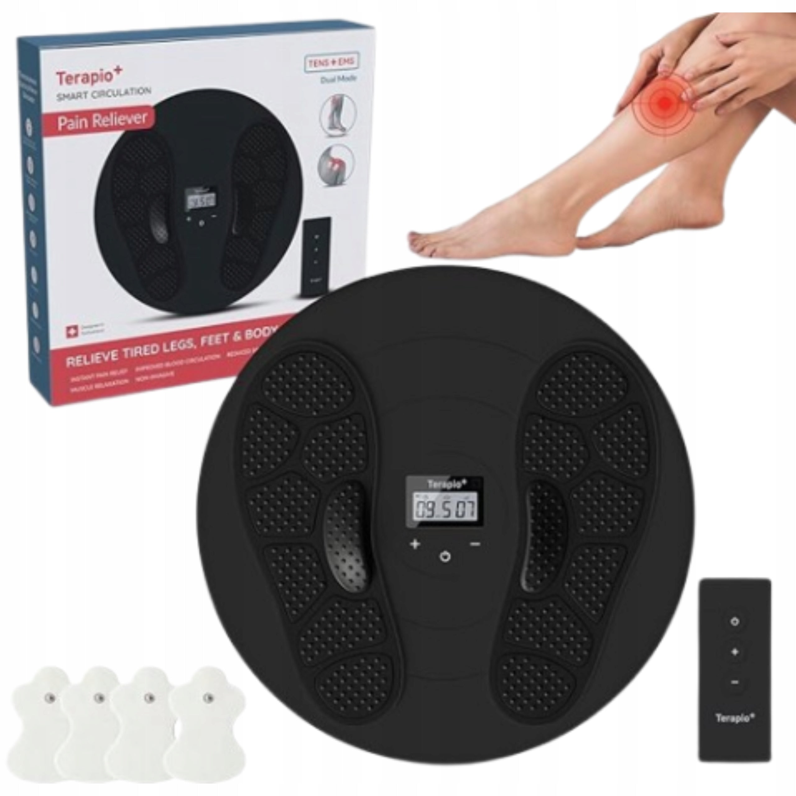 Massager Electro Foot and Leg Stimulator Vibration Massage Heating