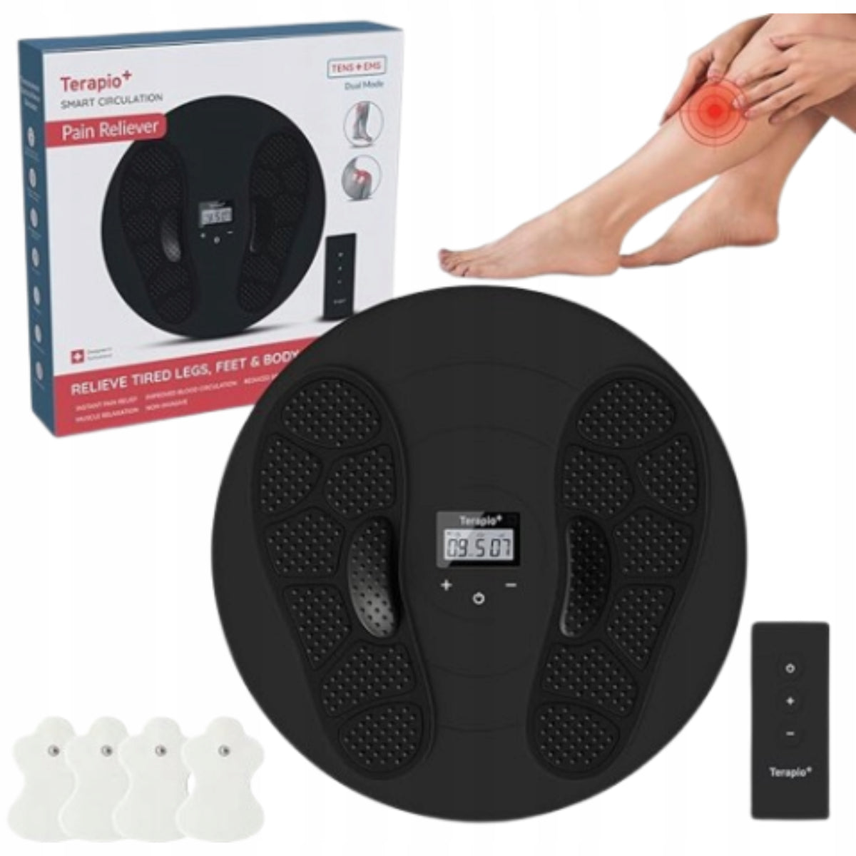 Massager Electro Foot and Leg Stimulator Vibration Massage Heating