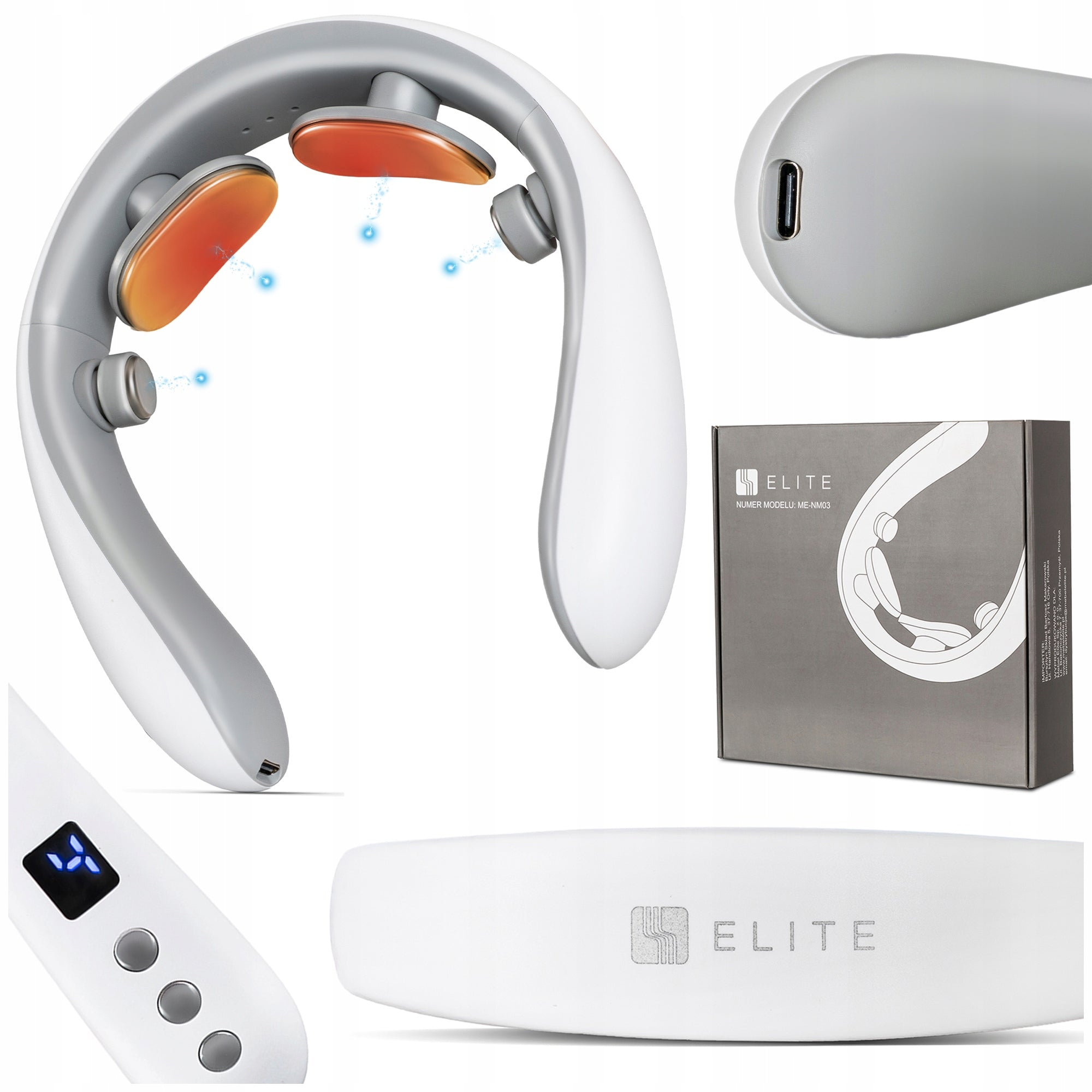 Massager Electrostimulator for Neck Heated Currents TENS ME-NM03